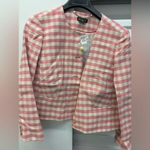 J. Crew Louisa Lady Jacket in Gingham. Size 16. New with tags.